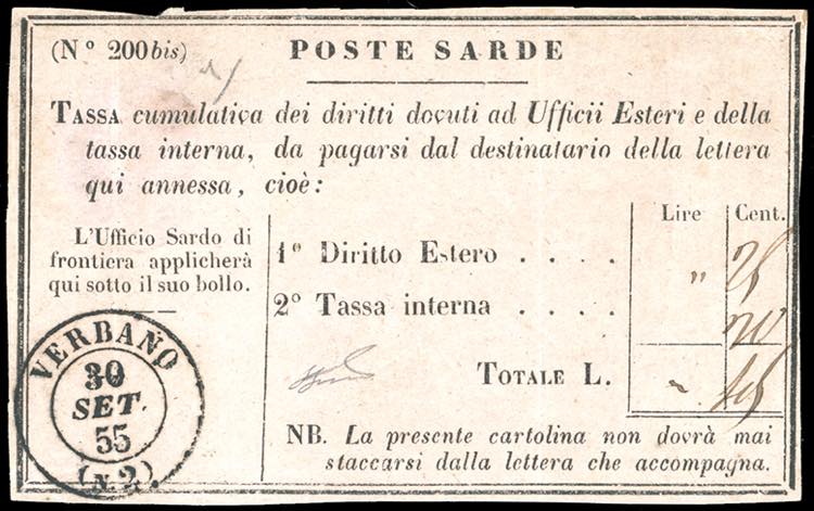 1855 - Segnatasse modello 200 bis, ... 