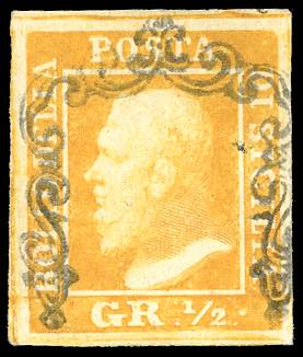 1859 - 1/2 grano giallo arancio ... 