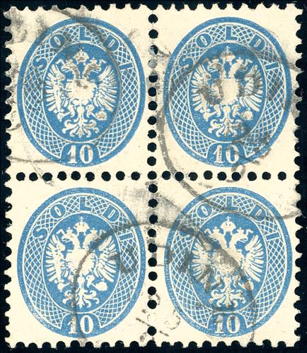 1864 - 10 soldi azzurro, dent. 9 ... 