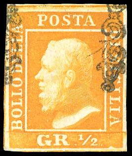 1859 - 1/2 grano arancio scuro, II ... 