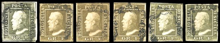 1859 - 1 grano, II tavola, sei ... 