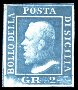 1859 - 2 grana azzurro, II tavola, ... 