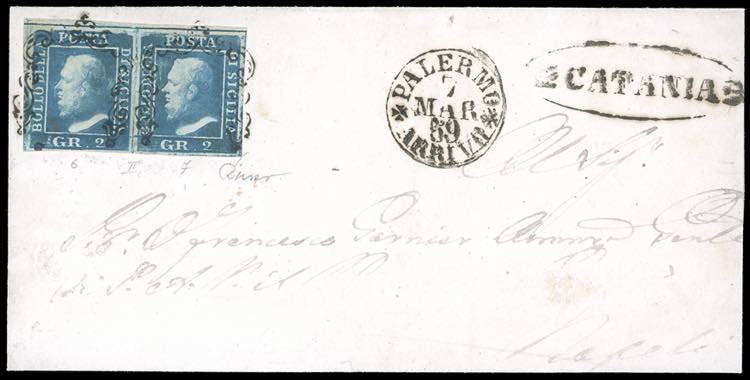 1859 - 2 grana azzurro, II tavola, ... 