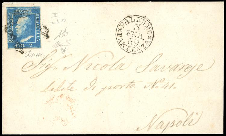 1859 - 2 grana azzurro vivo, II ... 