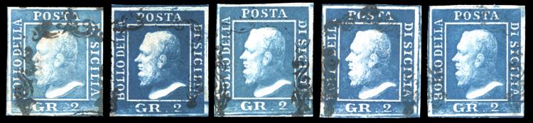 1859 - 2 grana, III tavola, cinque ... 