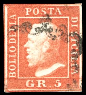 1859 - 5 grana vermiglio, II ... 