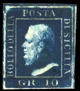 1859 - 10 grana indaco (12b), ... 