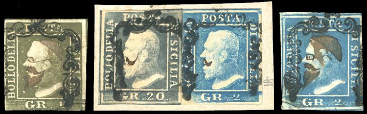 1859 - Quattro francobolli, uno da ... 