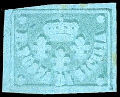 1858 - Saggio Barone, azzurro su ... 