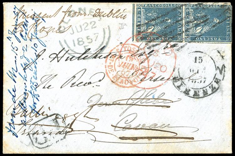 1857 - 6 crazie azzurro (15), ... 