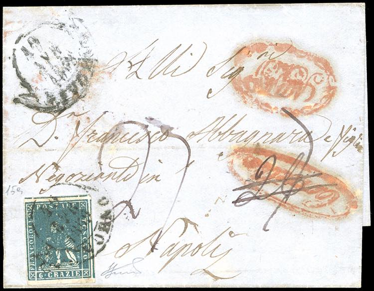 1859 - 6 crazie azzurro vivo, II ... 