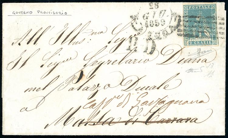 1859 - 2 crazie azzurro (13),  ... 