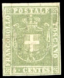 1860 - 5 cent. verde oliva ... 