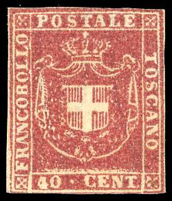 1860 - 40 cent. carminio (21), ... 