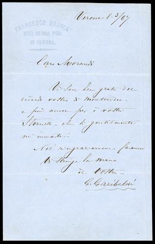 GARIBALDI - Lettera interamente ... 