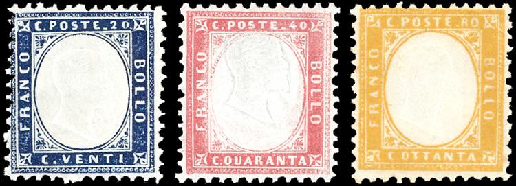1862 - 20, 40 e 80 cent. (2,3,4), ... 