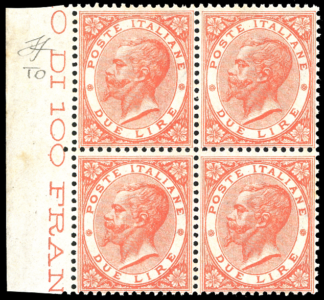 1866 - 2 lire De La Rue, tiratura ... 