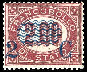 1878 - 2 cent. su 2 lire Servizio ... 