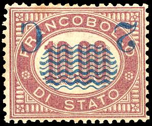 1878 - 2 cent. su 10 lire Servizio ... 