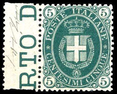 1889 - 5 cent. Stemma fondo pieno ... 