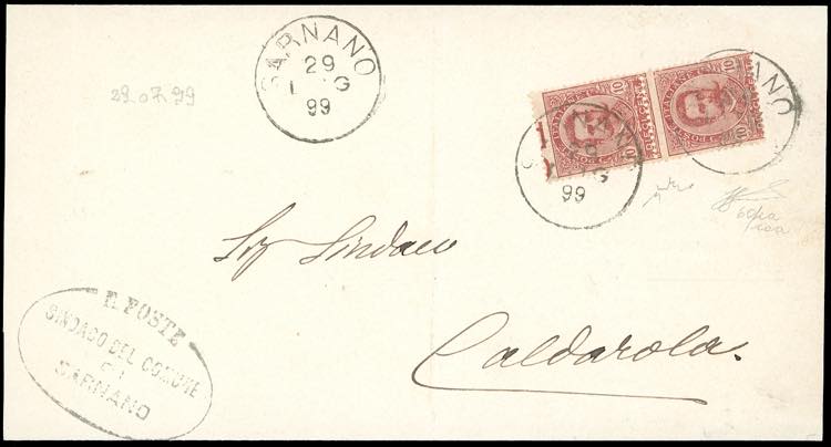 1899 - 10 cent. Umberto I, coppia ... 