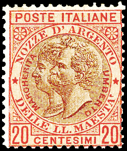 1893 - 20 cent. rosso bruno e ... 