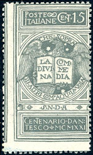 1921 - 15 cent. grigio Dante, ... 