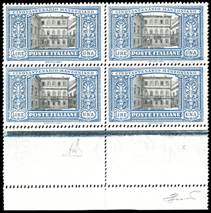 1923 - 1 lira Manzoni, doppia ... 