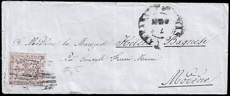 1859 - 10 cent. rosa, punto dopo ... 