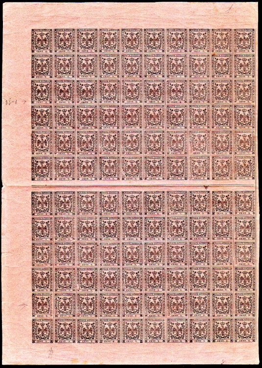 1855 - 9 cent. violetto grigio, ... 