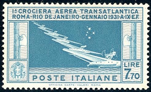 1930 - 7,70 lire Crociera Balbo ... 