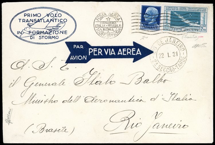 1930 - 7,70 lire Crociera Balbo, ... 