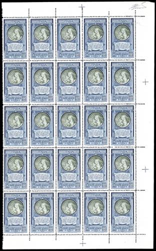 1932 - 100 lire Dante (41), blocco ... 