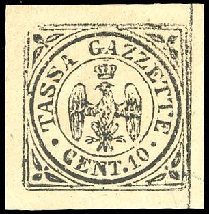 1859 - 10 cent. nero Aquilotto, ... 