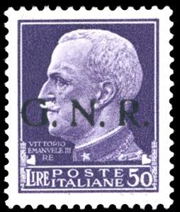 1943 - 50 lire, soprastampa G.N.R. ... 