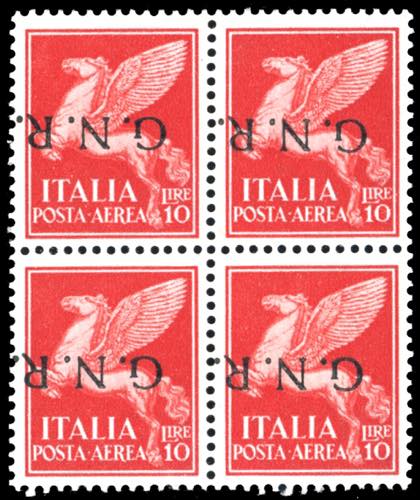 1944 - 10 lire, soprastampa G.N.R. ... 