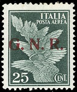 1943 - 25 cent. soprastampa G.N.R. ... 