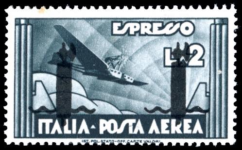 POSTA AEREA 1944 - 2 lire ardesia, ... 