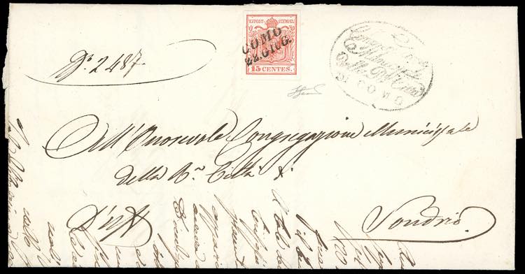1850 - 15 cent. rosso, I tiratura ... 
