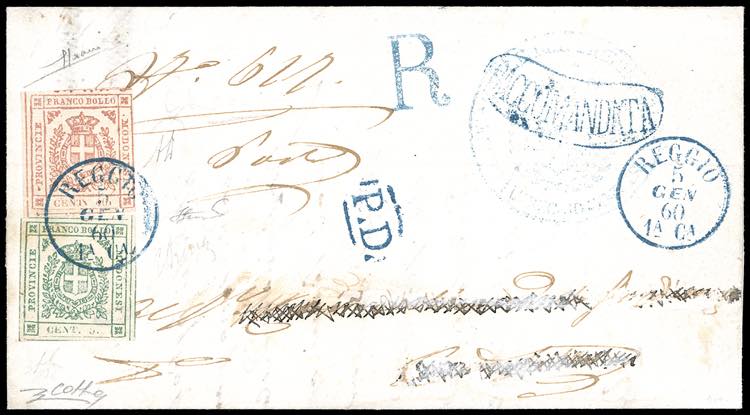 1860 - 40 cent. rosa carminio, 5 ... 