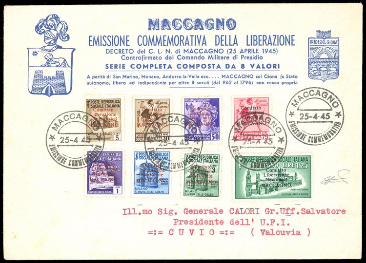 MACCAGNO 1945 - Soprastampati, ... 