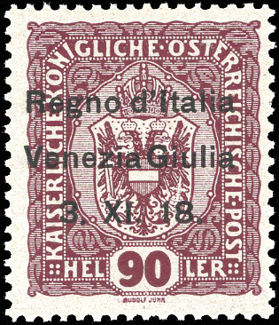 VENEZIA GIULIA 1918 - 90 h. lilla ... 