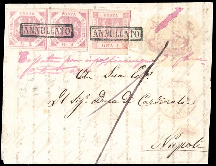 1859 - 2 grana rosa lillaceo, I ... 