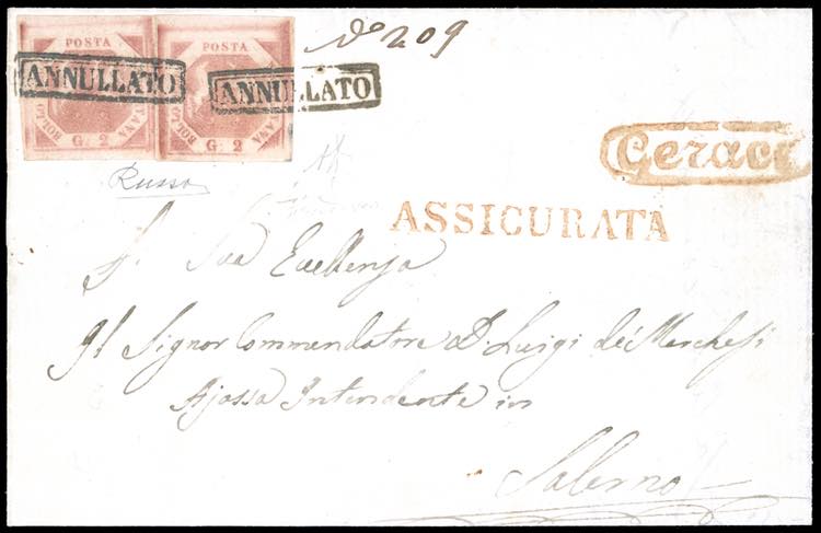 1858 - 2 grana rosa chiaro, II ... 