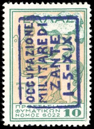 ZANTE 1941 - 10 l. Beneficienza, ... 
