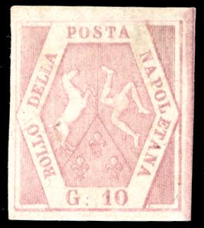 1858 - 10 grana rosa brunastro, I ... 