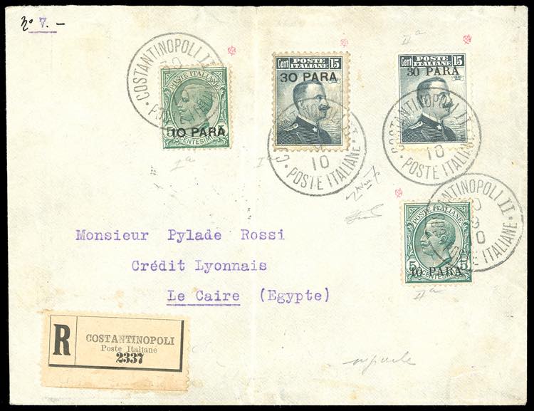 COSTANTINOPOLI 1910 - 5 e 15 cent. ... 