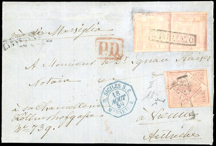 1859 - 20 grana rosa chiaro, II ... 