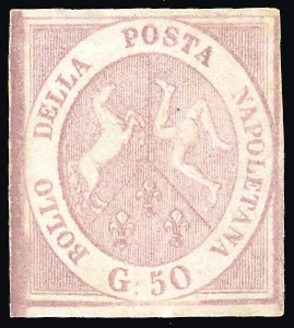 1858 - 50 grana rosa brunastro ... 