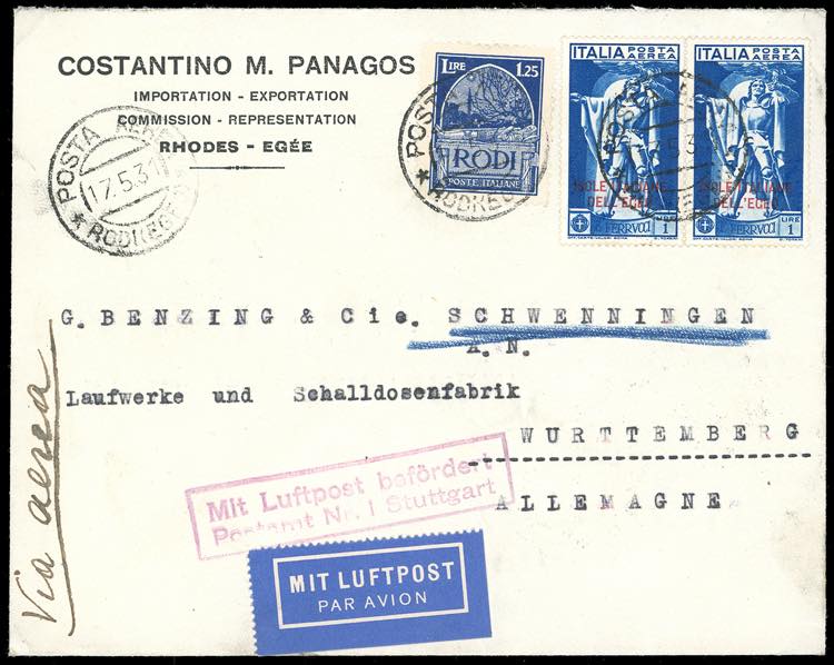 POSTA AEREA 1931 - 1 lira ... 